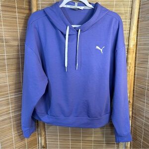 Puma Women Lightweight Cropped Purple Hoodie Size Large